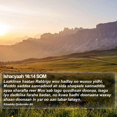 Ishacyaah 16:14 SOM Bible Verse Image