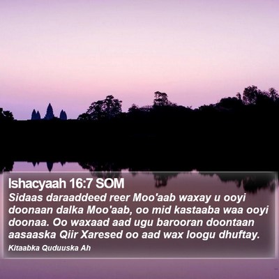 Ishacyaah 16:7 SOM Bible Verse Image