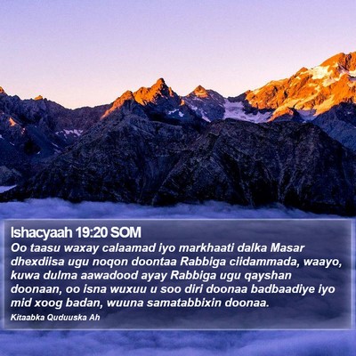 Ishacyaah 19:20 SOM Bible Verse Image