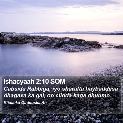 Ishacyaah 2:10 SOM Bible Verse Image