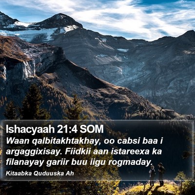 Ishacyaah 21:4 SOM Bible Verse Image