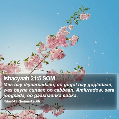 Ishacyaah 21:5 SOM Bible Verse Image
