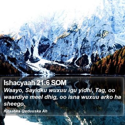 Ishacyaah 21:6 SOM Bible Verse Image