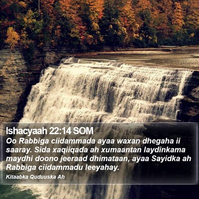 Ishacyaah 22:14 SOM Bible Verse Image