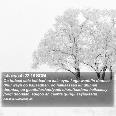 Ishacyaah 22:18 SOM Bible Verse Image