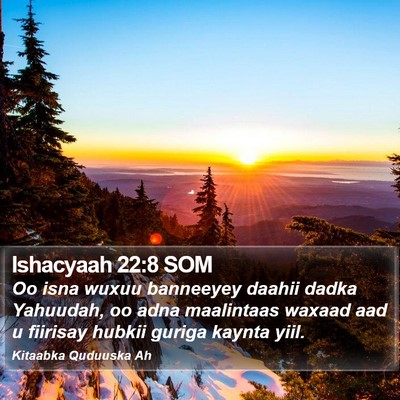 Ishacyaah 22:8 SOM Bible Verse Image