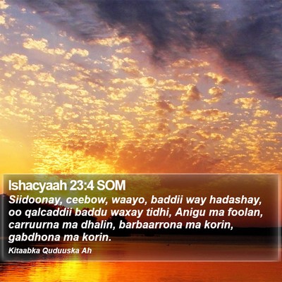Ishacyaah 23:4 SOM Bible Verse Image