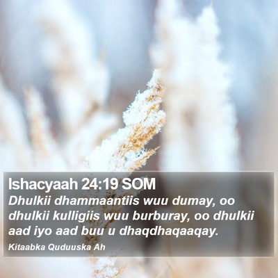 Ishacyaah 24:19 SOM Bible Verse Image