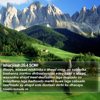 Ishacyaah 25:4 SOM Bible Verse Image