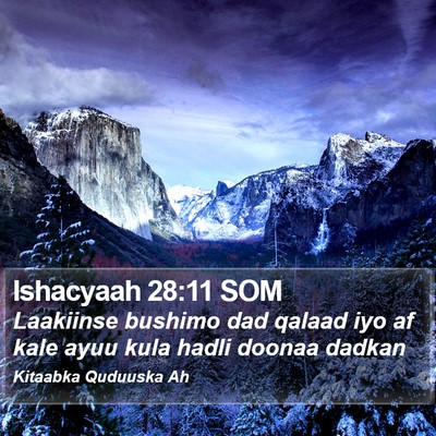 Ishacyaah 28:11 SOM Bible Verse Image