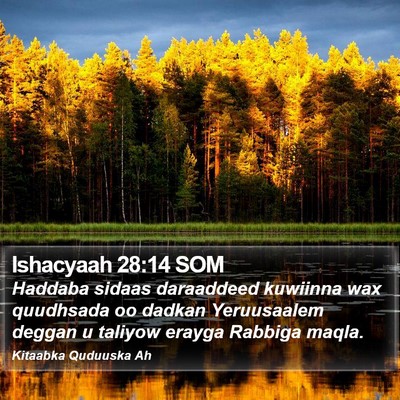 Ishacyaah 28:14 SOM Bible Verse Image