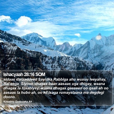 Ishacyaah 28:16 SOM Bible Verse Image