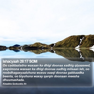 Ishacyaah 28:17 SOM Bible Verse Image