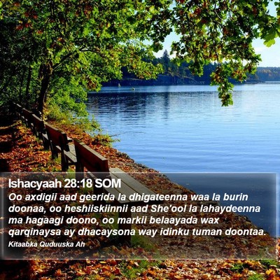 Ishacyaah 28:18 SOM Bible Verse Image