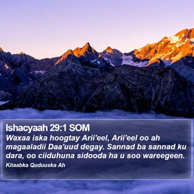 Ishacyaah 29:1 SOM Bible Verse Image