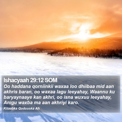 Ishacyaah 29:12 SOM Bible Verse Image