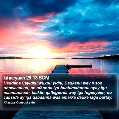 Ishacyaah 29:13 SOM Bible Verse Image