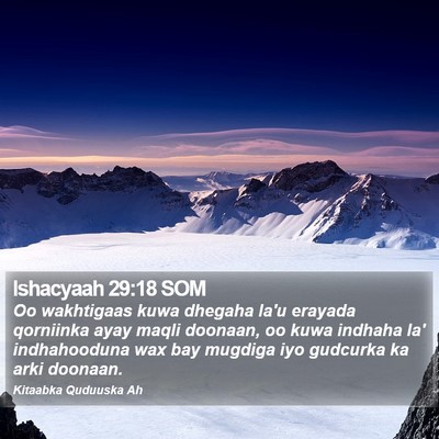 Ishacyaah 29:18 SOM Bible Verse Image