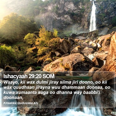 Ishacyaah 29:20 SOM Bible Verse Image