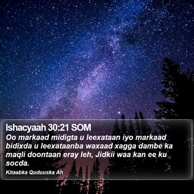 Ishacyaah 30:21 SOM Bible Verse Image