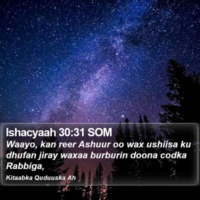 Ishacyaah 30:31 SOM Bible Verse Image