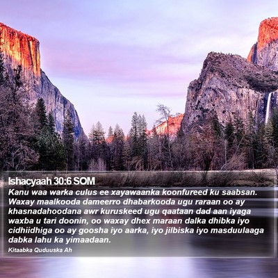 Ishacyaah 30:6 SOM Bible Verse Image