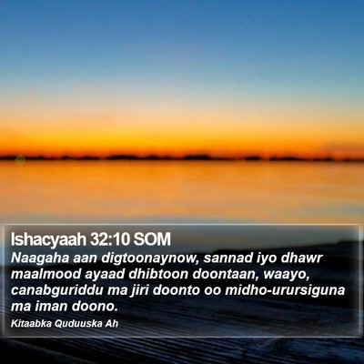 Ishacyaah 32:10 SOM Bible Verse Image