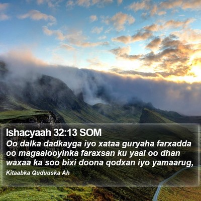Ishacyaah 32:13 SOM Bible Verse Image