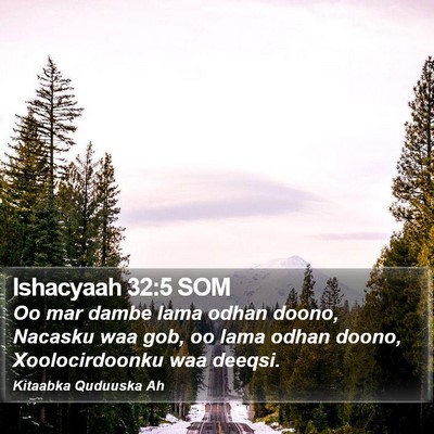 Ishacyaah 32:5 SOM Bible Verse Image