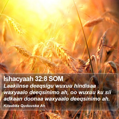 Ishacyaah 32:8 SOM Bible Verse Image