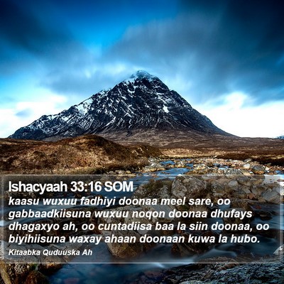 Ishacyaah 33:16 SOM Bible Verse Image
