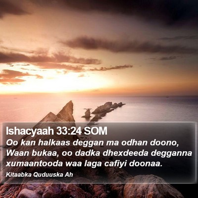 Ishacyaah 33:24 SOM Bible Verse Image