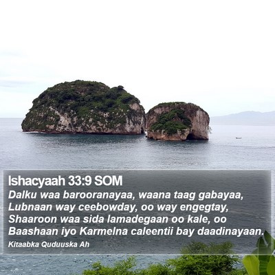 Ishacyaah 33:9 SOM Bible Verse Image