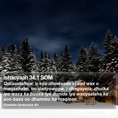 Ishacyaah 34:1 SOM Bible Verse Image