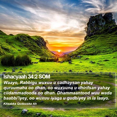 Ishacyaah 34:2 SOM Bible Verse Image