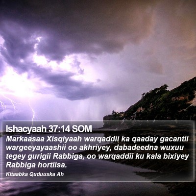 Ishacyaah 37:14 SOM Bible Verse Image