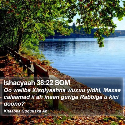 Ishacyaah 38:22 SOM Bible Verse Image