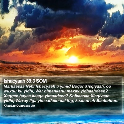 Ishacyaah 39:3 SOM Bible Verse Image