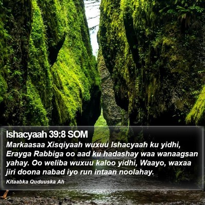 Ishacyaah 39:8 SOM Bible Verse Image