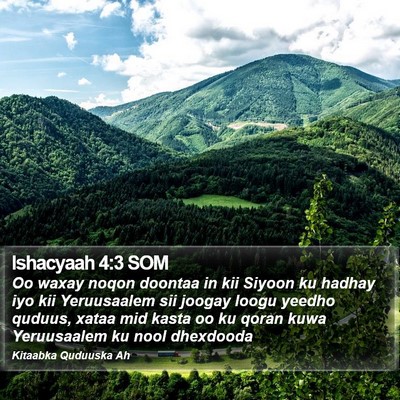 Ishacyaah 4:3 SOM Bible Verse Image