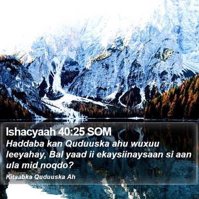 Ishacyaah 40:25 SOM Bible Verse Image