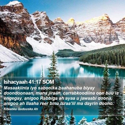 Ishacyaah 41:17 SOM Bible Verse Image