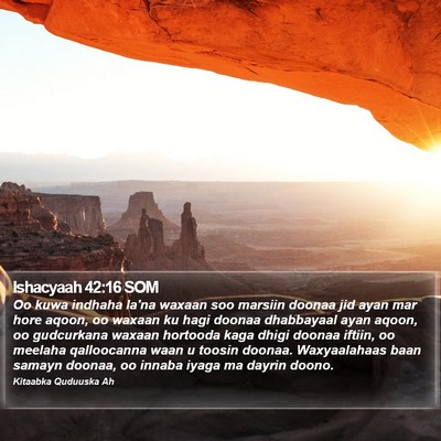 Ishacyaah 42:16 SOM Bible Verse Image