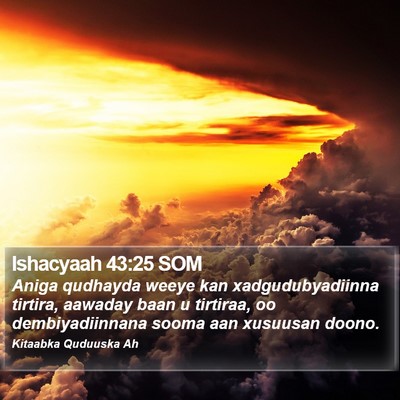 Ishacyaah 43:25 SOM Bible Verse Image