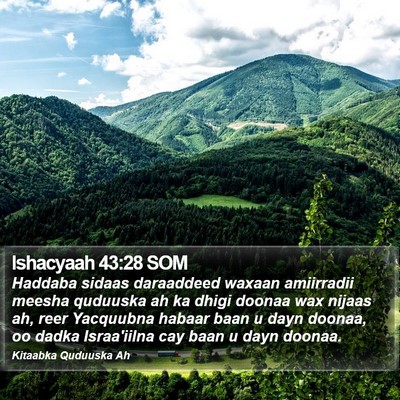 Ishacyaah 43:28 SOM Bible Verse Image