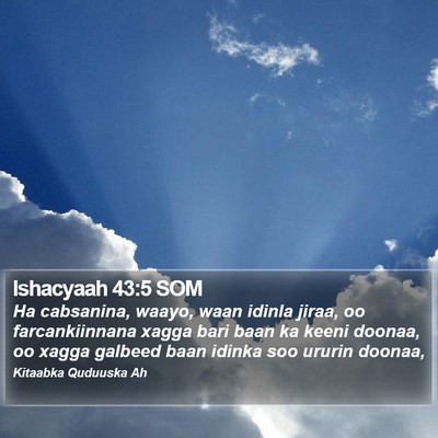 Ishacyaah 43:5 SOM Bible Verse Image