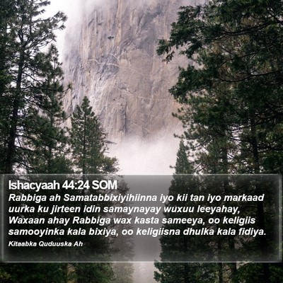 Ishacyaah 44:24 SOM Bible Verse Image