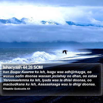 Ishacyaah 44:28 SOM Bible Verse Image