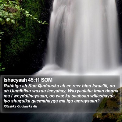 Ishacyaah 45:11 SOM Bible Verse Image