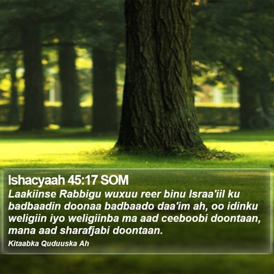 Ishacyaah 45:17 SOM Bible Verse Image